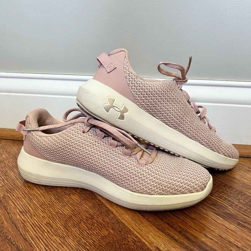 Pink Under Armor tennis shoes